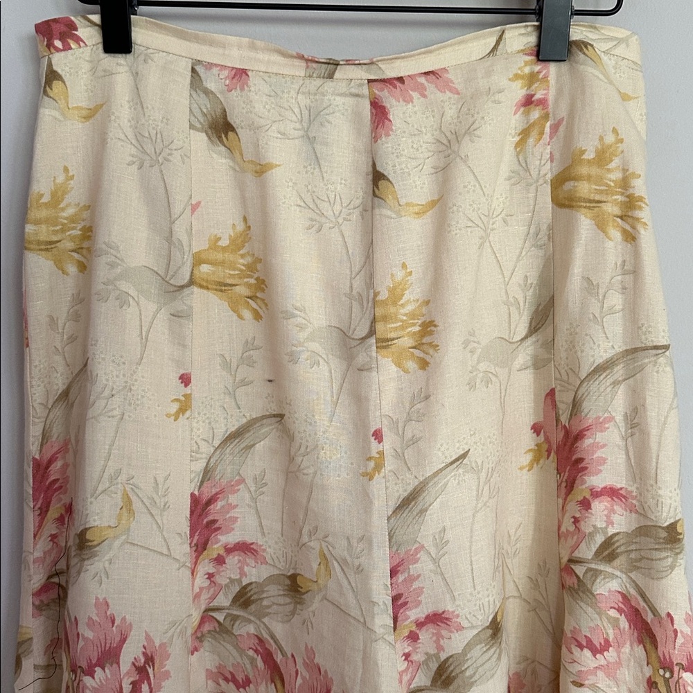 Lauren Ralph Lauren Floral Linen A-Line Midi Skirt - Picture 3 of 9